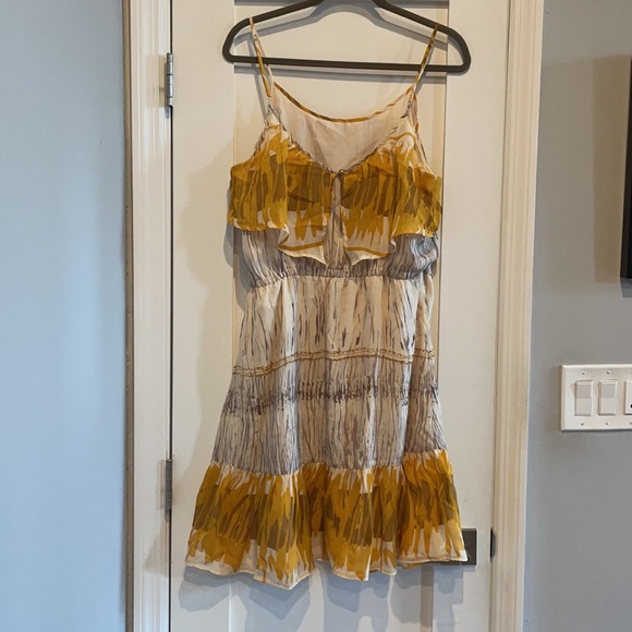 Pretty Aryn K 100% silk (US-Large) tie waist dress with adjustable straps - Picture 2 of 7